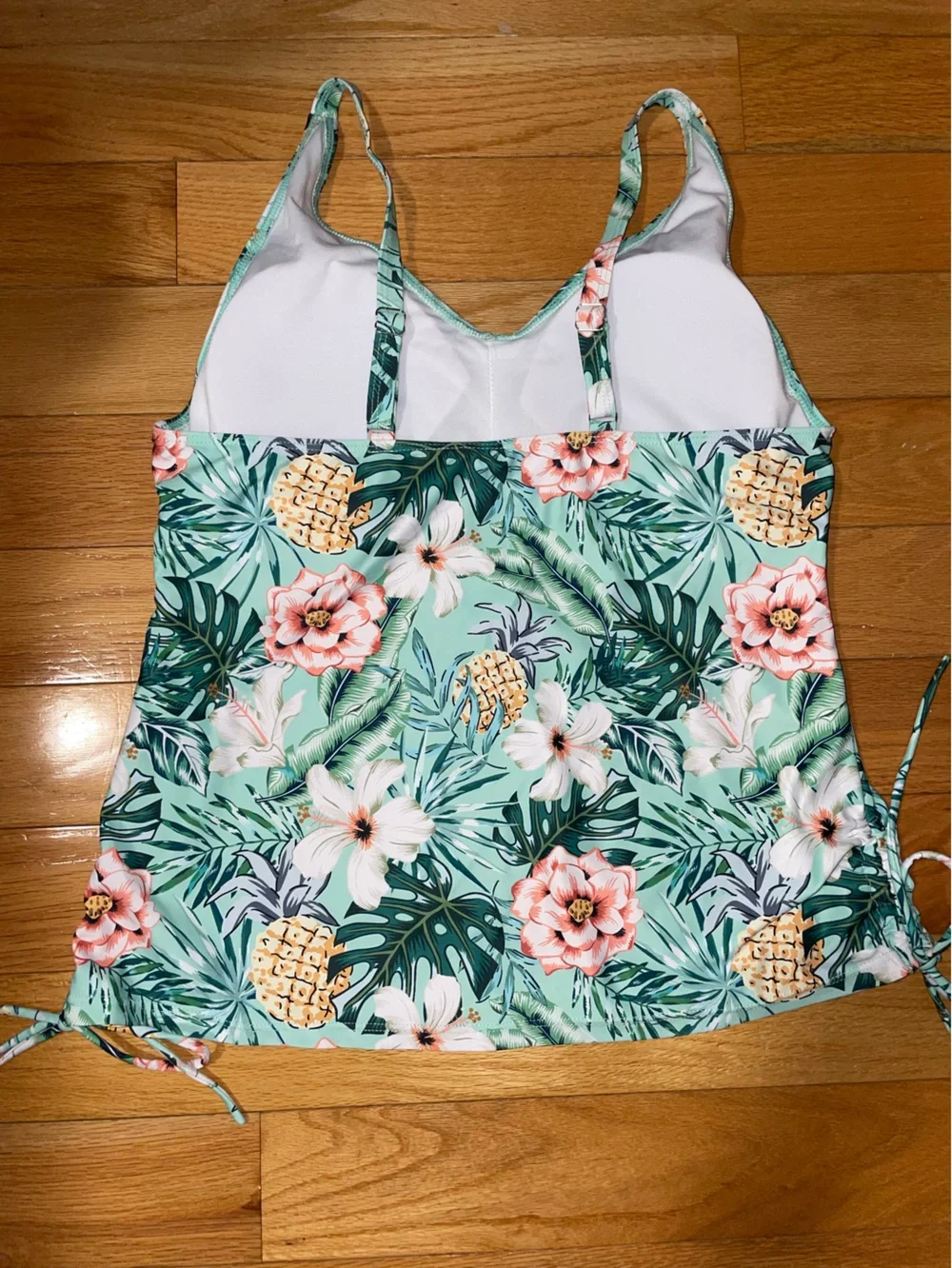 🍍Tropical Floral Tankini Set - Mint Green & White